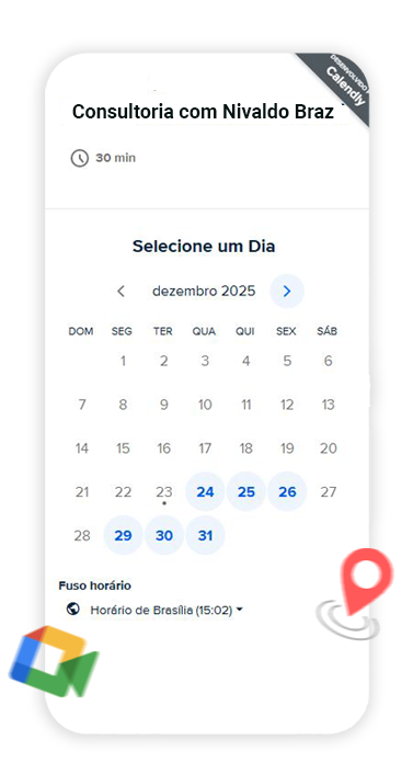 Demonstração de agendamento jurídico